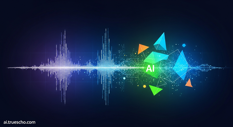 A microphone icon next to text appearing on a screen, representing AI-powered voice-to-text dictation apps for faster writing.