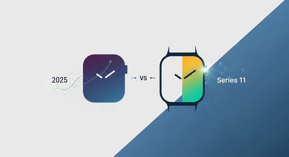 Apple Watch SE 3 and Series 11 models displayed side-by-side for a 2025 comparison of features and value.